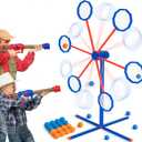 Shooting Games Toy for Kids 5 6 7 8 9 10+ Years Old with 2pk Air Guns & 56 Bullets - Rotating Target for Shooting Practice - Ideal Boy Gift (Upgraded)