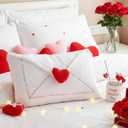 Thyle Valentines Throw Pillow 12 x 20 Inch Envelope Heart Pillow Red and White Heart Cushion for Holiday Valentines Day Sofa Couch Decorations