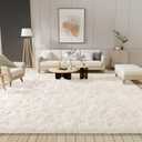 LOCHAS Ultra Soft Indoor Modern 10x14 Area Rugs Fluffy Living Room Carpets for Children Bedroom Home Decor Nursery Cream Rug