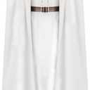 Adult Gandalf Cosplay Costume Gandalf Wizard Robe Cloak Robe Hooded Cloak Outfits for Halloween Carnival Party (Large, White)