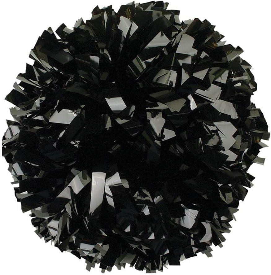 2pack/4pack 13" Cheerleading Metallic Foil & Plastic Ring Pom Poms Cheerleading Poms 100g (black)