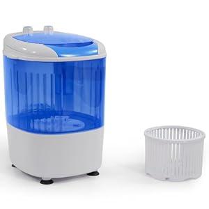Portable Washing Machine with Spin Dryer, 5.5 lbs Washers Capacity, Compact Laundry for Home, Apartment, RV, Blue & White
