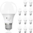 evelor A19 LED Light Bulbs,60 Watt Equivalent Daylight 5000K with E26 Base,Efficient 9W,800 Lumens Non-Dimmable LED Bulbs,15000 Hours, Ideal for Bedroom Living Room, 12-Packs