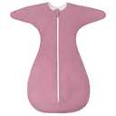 ZIGJOY Shark-Fin Transition Swaddle for Newborn - 0.5 Tog Rayon Made from Bamboo Sleep Sack Baby Swaddle Blanket with 2-Way Zipper, Hemp Grey