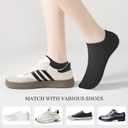 4 x Sunm Boutique No Show Socks Womens Low Cut & Non Slip, Invisible Liner Casual & Formal Socks, Flat Boat Line 3 Pairs (Black, S)