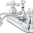 Kingston Brass KS3601AX Restoration 4-Inch Centerset Lavatory Faucet with Metal Cross Handle, Polished Chrome