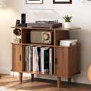 Record Player Stand with Charging Station, 35.43"x15.75"x29.13"