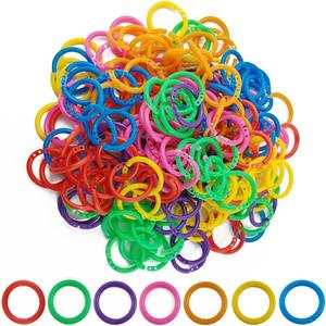 TIHOOD 210PCS Plastic Binder Rings Plastic Loose Leaf Rings Multi-Color Plastic Book Rings Flexible for Cards, Document Stack and Swatches Organization School Home, or Office Use, 7 Colors (20 mm)