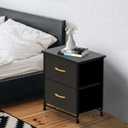 Bedside Dresser with 2 Drawers, Nightstand Wooden Narrow Side Table, Wooden Nightstand, Bedroom Modern Bedside Table, Nightstands Floor Standing for Study, Office(Black)