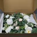Ling's Moment 10pcs Wedding Chair Decorations Aisle Floral Swag Artificial Pew Flowers Hanging Garland White & Sage Green For Ceremony Reception Church Rose Floral Faux Arrangement Party Outdoor Decor