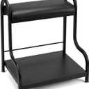 Foot Bath Spa Trolley Cart, Heavy-Duty Reinforced Frame Pedicure Stool with Magnifier Lamp Hole & Foot Rest, Ergonomic Multi-Purpose Foot Massage Manicure Station for Salon/Home, Black