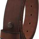 NPET Men's Full Grain Leather Belt Vintage Distressed Style with Snap-On Strap 1 1/2" Wide without Buckle (Coffee)