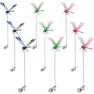 3D Fake Dragonfly Clip Dragon Fly Garden Decoration for Hats and Garden - Creative Bird Scare Devices to Keep Bugs Away, Indoor and Outdoor Dragon Fly Clips for Bug (9pcs)