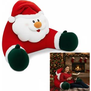 Breling Christmas Reading Pillows Santa Claus Pillow Gifts for Bed Sitting up, 30" x 19.7" Large Backrest Cushion with Arms Back Support for Reading Rest Sit up on Couch Sofa Floor