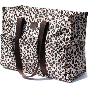 ESVAN Utility Tote Bag with Zip Top Waterproof Teacher Tote Bag for Teacher Work Women Beach