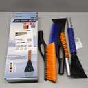 EcoNour 27" Car Snow Brush and Ice Scrapers for Car Windshield (2 Pack) | Scratch Free Bristle Head Snow Brush & Tough Window Snow Scraper with Aluminium Body | Snow Removal Winter Car Accessories (Blue & Orange)