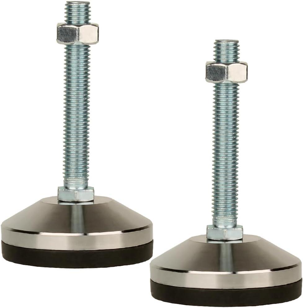 Heavy Duty Leveling Screw Leg,Leg Leveler 3.14" Dia Base,Adjustable Leveling feet M14Thread, 1700 Lb Capacity,Capacity for Workbench, Machine, Cabinet, (D80xM14x100,2 Pcs,Black)
