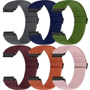 18mm Quick Release Elastic Nylon Band Compatible with Garmin Venu 4 41mm/3S 41mm/Venu 2S/Vivoactive 4S/Vivomove 3S/Active S/Forerunner 265S(42mm)/255S/Fossil Women's Gen 6 42mm/5E 42mm Women Men
