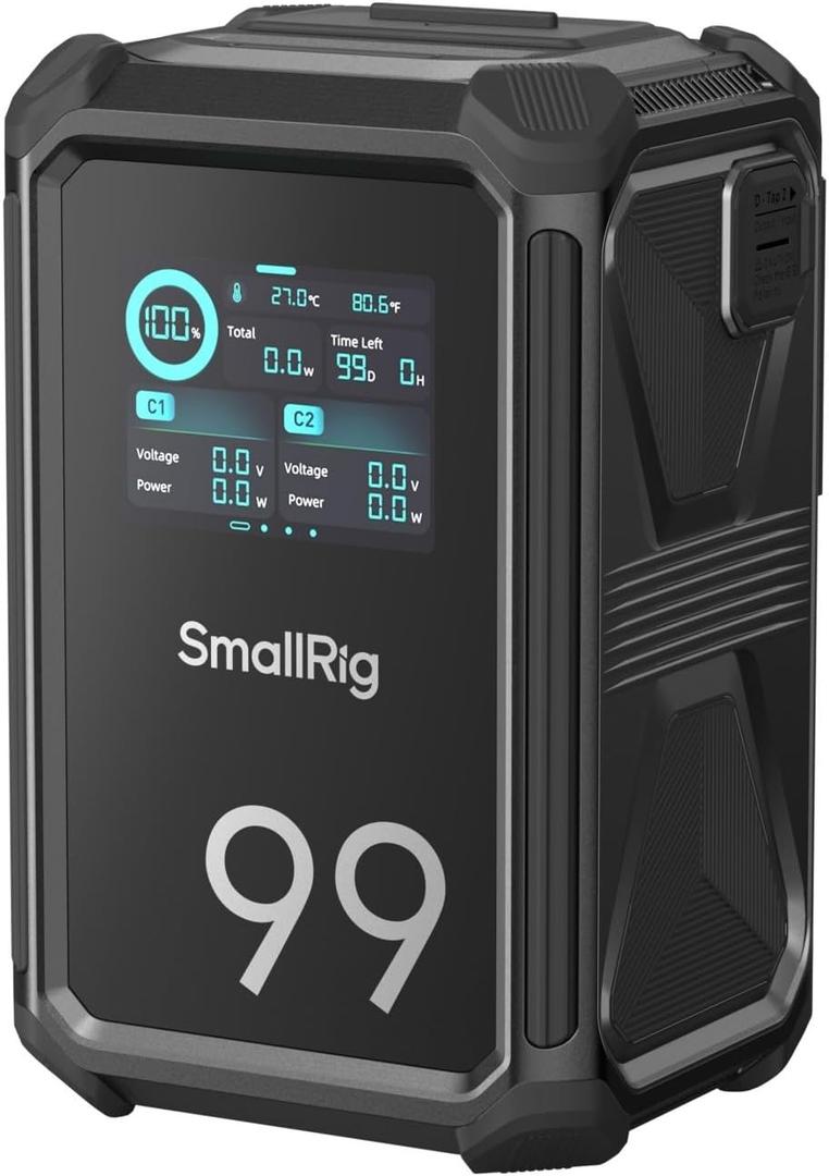 SMALLRIG V Mount Battery, 99Wh / 6800mAh Dual D-TAP V Mount Battery, 100W Output 2H Full Charge, with USB-C, DC Ports, APP Control, 2.0" Touchscreen, for Camera, Camcorder, Monitor, Video Light