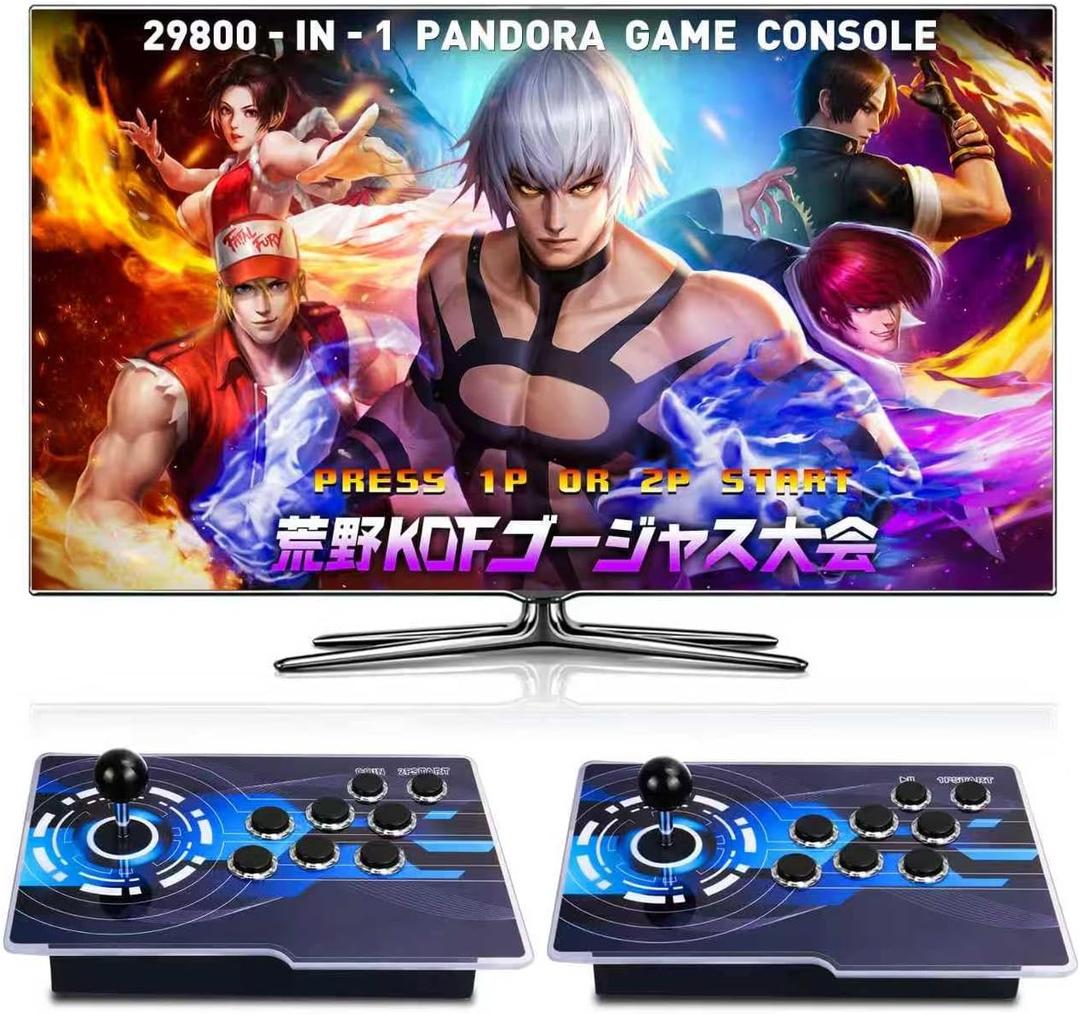 29800-in-1 Pandora Arcade, Dual Hosts, 4-Player 3D, 128GB Storage, 25.1 x 8.66 x 2.75 inches