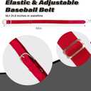 2 x Teen Youth Baseball Socks Boys Teens Softball Socks and Belt Set for Baseball,Soccer.(1 Sock with 1 Belt). (Red, L)