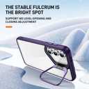 Starhemei for Galaxy S24 FE 5G Case, Camera Invisible Bracket Anti Drop Protective Case, Slim Soft Silicone Rubber & Hard Back Shockproof Phone Case for Samsung Galaxy S24 FE 5G (Purple)