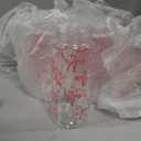 Whaline 10Pcs Pink Bow Plastic Cups with Lids and Straws Clear Reusable Party Drinking Cups for Wedding Baby Shower Birthday Party Supplies