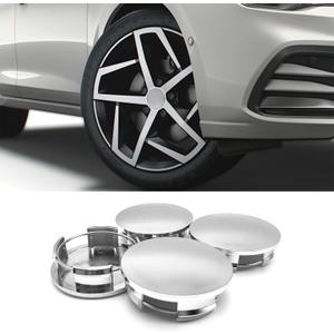 Wheel Center Caps for Rims, Snap-on Wheel Rim Hub Center Caps Cover, Universal 2.36" OD 2.2" ID Tire Dust Protection Hub Cap Cover Replace for Car Decorative Modified Accessories(4PCS,Silver)