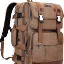 WITZMAN Canvas Travel Backpack for Men Large Laptop Backpack Fit 16 inch Carry-on Airline Approved Convertible Shoulder Rucksack(A6617-3 Brown)