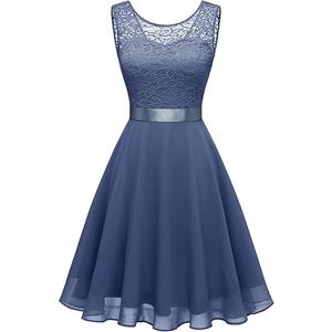 BeryLove Women's Short Homecoming Dresses for Teens Sleeveless Flowy A Line Wedding Guest Lace Formal Dress S