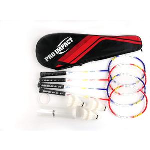 Badminton Racket Set - Lightweight Aluminum Head Rackets with Steel Shaft, Feather Shuttlecocks, Durable Carrying Case - Perfect for Outdoor Games, Adults, Kids, and Family Fun, Set of 4 Rackets & 6 Feather Shuttleocks