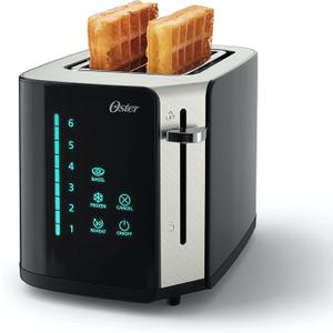 Oster 2Slice Touchscreen Toaster, Digital Countdown Timer, 6 Shade Settings, Easy Touch Technology, Bagel/Reheat/Frozen Modes, Stainless Steel