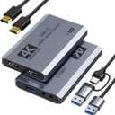 Video Capture Card, USB 3.0 Capture Card 4K HDMI Loop-Out, 4K 60FPS/1080P 240FPS Video Game Capture for Works for PS5/Camera/PC/Streaming