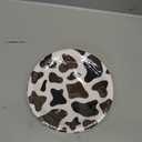 BLUE PANDA 48 Pack Cow Print Paper Plates (9 Inch) for Barnyard Birthday, Farm Animal Party - Cow Baby Shower Supplies (Brown Foil Print)