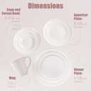 Modern Ceramic Dinnerware Set, 4-Piece, Mug, Bowl and Dinner Plates (White)