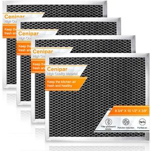 Cenipar 97007696 Range Hood Filter,41f Stove Hood Vent Filter Replacement For Broan& Nutone Charcoal Carbon Combo Replace 6105c 97005687-By Size 8.75" X 10.5 X .44"(4 Pack)