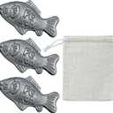 Iron Fish Cooking Tool, Natural Iron Cooking Tool to Add Iron to Food & Water, Safe & Effective Aid for Vegans, Athletes, Pregnant Women and Children (Black 3Pack)