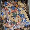 1000 Piece Christmas Puzzle for Adults, Festive Winter Village Jigsaw Puzzle with Glitter Snow Effect, Holiday Street Scene Puzzle, Perfect for Christmas Fun, 24 x 24 Inches