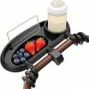 Universal Stroller Snack Tray,Stable Three-Point Locking Mechanism Reduces wobbling and Spills.The Stroller Snack Tray Accommodates Snacks, Water Bottles and Mobile Phones, and is Dishwasher-Safe.