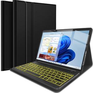 Microsoft Surface Pro 8-13 Inch Backlit Keyboard Case, 7 Colors Backlight Magnetic Detachable Wireless Keyboard with Premium PU Cover Case for Surface Pro 8 13" 2021 Tablet