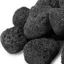 GASPRO 10 lb Large Black Lava Rocks, 1-3 Inch, Ideal for Outdoor Fire Pits, Indoor Fireplaces with Propane and Natural Gas