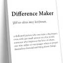 3 x Inspirational Canvas Wall Art Motivational Quotes Poster Prints Difference Maker Definition Painting Positive Office Desk Picture Wall Decor for Living Room Bedroom 16x24in Framed Ready to Hang