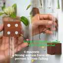 Mini Vase Magnets for Fridge,3PCS 3D Magnetic Wooden Wall Vase Holders with Test Tube, Magnetic Attachment Hard no Falling, Modern Homefor Kitchen, Refrigerator, Bedroom, Storage, Office Decorations