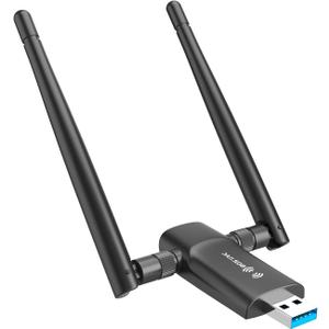 Wireless USB WiFi Adapter for PC - Nineplus 1300Mbps Dual 5Dbi Antennas 5G/2.4G WiFi Adapter for Desktop PC Laptop Windows11/10/8/7/Vista/XP, Wireless Adapters for Desktop Computer Network Adapters