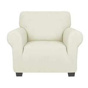 ZNSAYOTX Chair Slipcovers with Arms for Living Room High Stretchy Spandex Pet Friendly Armchair Furniture Protection Covers Washable (Light Beige, Chair)