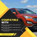 Pair Fog Light Assembly Compatible with Santa Fe 2013 2014 2015 Left and Right Halogen Lamp Passenger & Driver Side