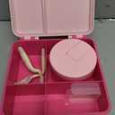 Pawtong Bento Lunch Box with 8oz Soup Thermo, Kids Leakproof Lunch Food Containers with 4 Compartment, Kids Thermo Insulated Hot Food Jar for School, Trvael - (Pink)