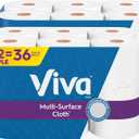 Viva Multi-Surface Cloth Paper Towels, 12 Triple Rolls, 165 Sheets Per Roll (2 Packs of 6) (165 Sheets (Pack of 12), White)
