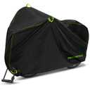 Topcrown Bike Cover Waterproof Outdoor Storage for 1/2/3 Bikes, Bicycle Cover Rain Sun UV Dust Wind Proof with Storage Bag for Mountain Road Bike/Ebike (210D Black+Green, XL Size for 1 Bike)