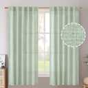 BGment Sage Green Linen Curtains 63 Inch Length 2 Panels - Rod Pocket Textured Drapes Light Filtering Privacy for Living Room/Bedroom/Office/Short Window Decorative, 42 Inch Wide Each Panel